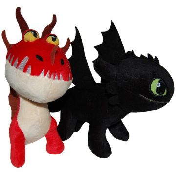 Play by play - Set 2 jucarii din plus Toothless 25 cm si Monstrous Nightmare 20 cm, How to train your dragon