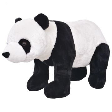 Jucărie de pluș urs panda in picioare negru și alb XXL