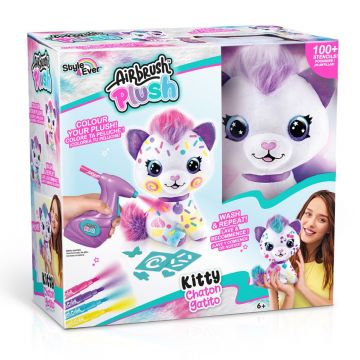 Jucarie de plus de colorat, Airbrush Plush, Kitty