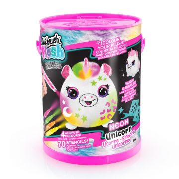 Jucarie de plus de colorat, Airbrush Plush, Neon, Unicorn, S2