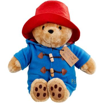 Jucarie de plus, Rainbow Designs, Ursuletul Paddington cu haina albastra, asezat, 30 cm