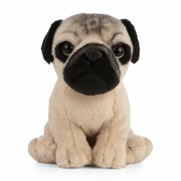 Pui de catelus Pug, Jucarie de plus 16 cm, Living Nature