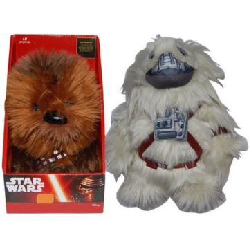 Set 2 jucarii din plus Chewbacca, 21 cm si Moroff, 27 cm, Star Wars